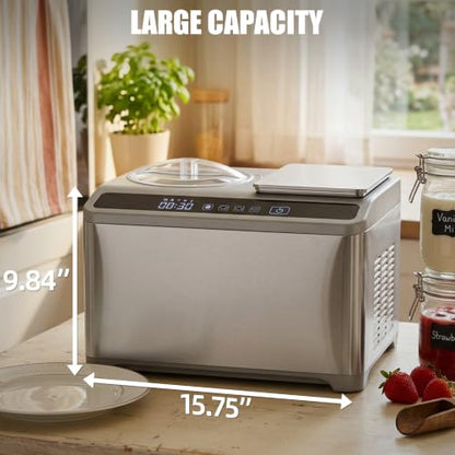 VNN 2.1Qt Soft & Hard Ice Cream Maker with Food Scale, No Pre-Freezing
