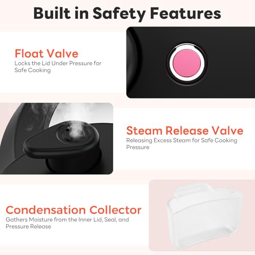 DUMOS 16-in-1 Electric Pressure Cooker, 6QT Programmable Multi Cooker with 12 One-Touch Presets, Soup Steam Yogurt and More, Ceramic Inner Pot Delay Start & Keep Warm, Includes Recipe Guide, Silver