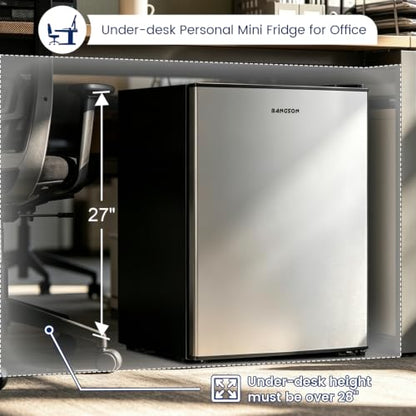 BANGSON Mini Refrigerator for Dorm Bedroom, Compact Fridge, Energy-efficient, Low Noise