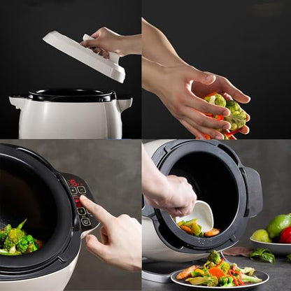 Automatic Cooking Machine, 6L Auto Cooking Wok Fried Rice Machine Three Speed Adjustable, 360° Rotation and 3D All-Round Heating, for Stir Frying, Stewing, Cooking