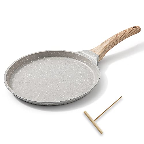 Bobikuke 8 inch Crepe Pan, Nonstick Pan for Crepes Omelette Tortillas,White
