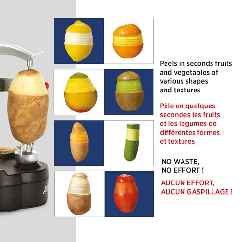 Starfrit Rotato Express Electric Peeler - 2 Spare Blades - Safe & Easy to Use - Effortlessly Peels Vegetables and Fruit
