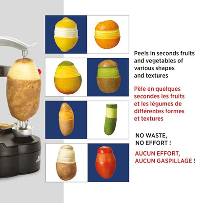 Starfrit Rotato Express Electric Peeler - 2 Spare Blades - Safe & Easy to Use - Effortlessly Peels Vegetables and Fruit