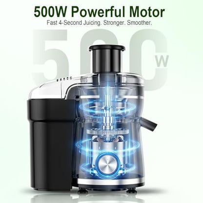 Juicer Machine, 500W Juicer with 3 Speed & 3” Feed Chute