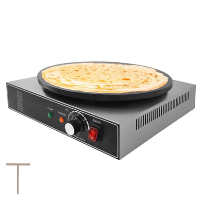 Garvee Electric Crepe Maker,1700 w 110 v Flat Plate Crepe Griddle with Temp Control,Non-Stick Commercial Crepe Machine for Home and Commercial Use