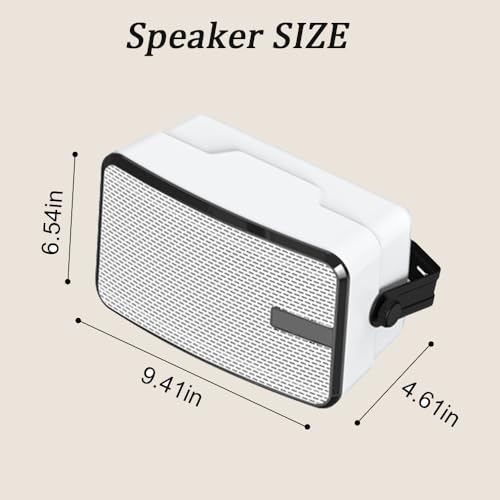 MWAU Outdoor Bluetooth Speakers 400w for Garage, Patio, Porch, Gazebo, Soffit, Entertainment Room. Wall Mount Speaker, Wireless Sync Up to 100 Speakers, IPX5 Waterproof (2 Pcs)