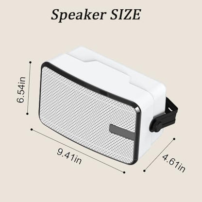 MWAU Outdoor Bluetooth Speakers 400w for Garage, Patio, Porch, Gazebo, Soffit, Entertainment Room. Wall Mount Speaker, Wireless Sync Up to 100 Speakers, IPX5 Waterproof (2 Pcs)