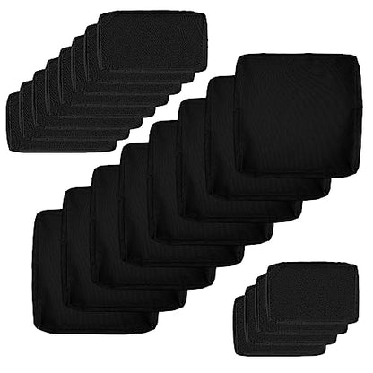 NICESOUL 20-Piece 27“x27 Patio Cushion Covers for Outdoor Furniture, Olefin Fade/UV-Resistant Sectional Couch Replacement Cover with Zipper, Woven Durable Slipcovers for Yard, Machine Washable, Black