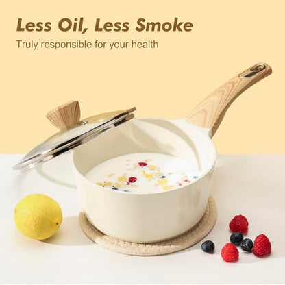 SENSARTE Ceramic Cookware Sets, Pots and Pans Set Nonstick, 20-Piece Induction Cookware, Non-toxic Healthy Non Stick Kitchen Cooking Set with Stay-Cool Handles, PFAS PTFE PFOA PFOS Free