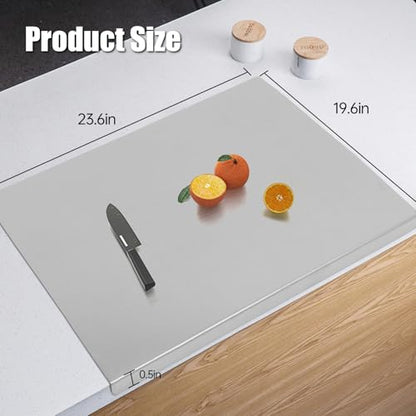 Extra Large Stainless Steel Cutting Board with Lip – 24" x 20" Metal Chopping Board for Kitchen Countertop, Non-Slip Steel Pastry Board for Meat, Vegetables, Dough & Baking, Easy to Clean