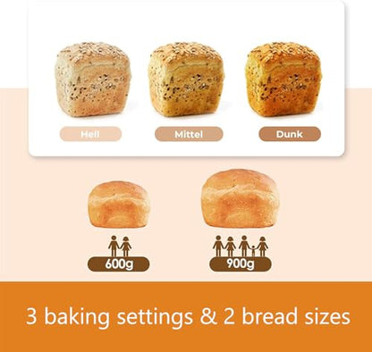 2LB Bread Maker, 12-In-1 Functionality, Gluten-Free Option, Nonstick Baking Pan, Two Loaf Sizes, 13-Hour Delay And 1-Hour Keep Warm Feature (White)