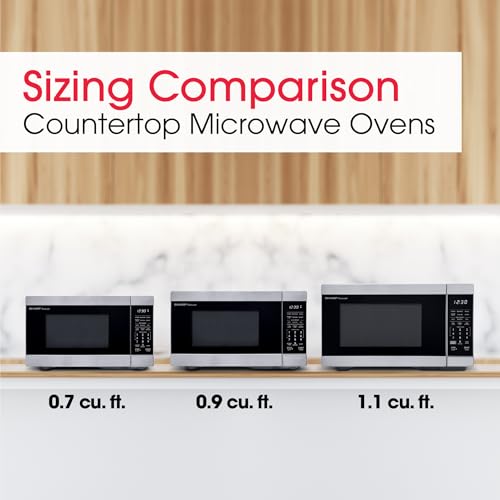 SHARP Countertop Microwave Oven Compatible with Alexa Orville Redenbacher's Certified with Removable 12.4" Carousel Turntable, 1000 Watt, 1.1 Cubic Feet, Stainless Steel