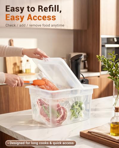 EVERIE 12QT Sous Vide Container BPA-Free with Reinforced Hinged Lid