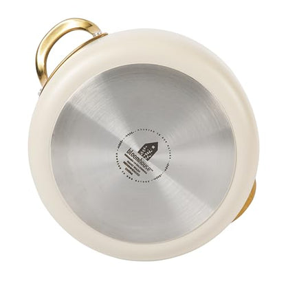 Bloomhouse - Two Time Oprah's Favorite Things Winner - 6 Quart Heavy Duty Aluminum Premium PFA Free Ceramic Nonstick Dutch Oven Pot with Lid - Almond Cream w/Gold Handle