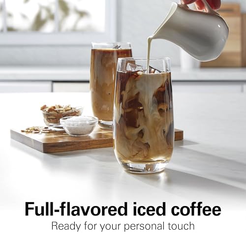 Hamilton Beach 2-Way 12 Cup Programmable Drip Hot and Iced Coffee Maker & Single Serve Coffee Machine, AquaFlow Showerhead, Glass Carafe, Auto Pause and Pour, Black (47500J)