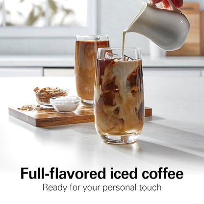 Hamilton Beach 2-Way 12 Cup Programmable Drip Hot and Iced Coffee Maker & Single Serve Coffee Machine, AquaFlow Showerhead, Glass Carafe, Auto Pause and Pour, Black (47500J)
