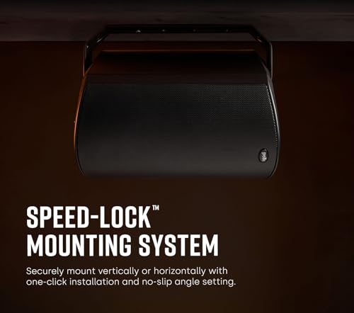 Polk Audio Atrium 6 All-Weather Outdoor Speakers with Bass Reflex Enclosure (Pair, Black), Broad Sound Coverage, Speed-Lock Mounting System