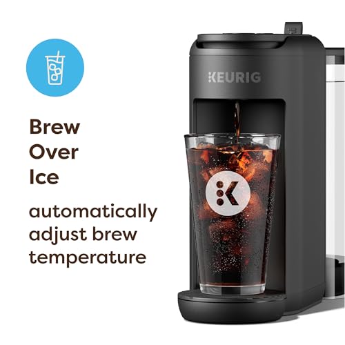 Keurig K-Mini Mate Plus Single-Serve K-Cup Pod Coffee Maker, Compact, 3 Cup Sizes, Brew Over Ice and Strong Button Features, 50 oz Removable Reservoir, Matte Black