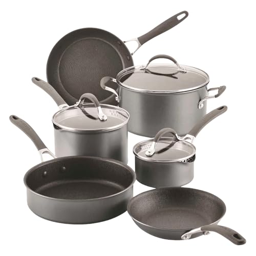 Circulon A1 Series with ScratchDefense Nonstick Induction Pots and Pans Cookware Set, Induction Cookware, Kitchen Essentials, 9-Piece, Graphite