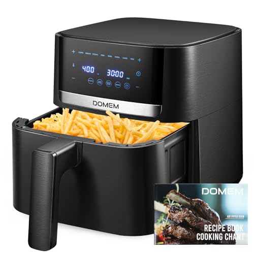 DOMEM Air Fryer 4.2 Qt Oven, 8-in-1 Multicooker with Non-Stick Basket, Air Fryer with Preset Function, Cooker for Healthy and Low-Oil Meals, Convenient Operation