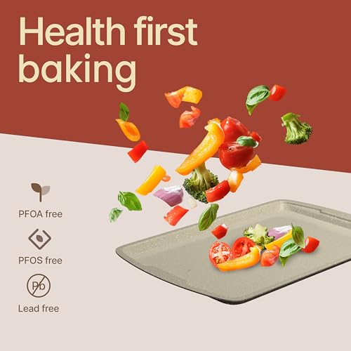 Bakken Swiss - Bakeware Set – 6 Piece – Stackable, Deluxe, Non-Stick Baking Pans for Professional and Home Cooking – Carbon Steel, White Stone Coating