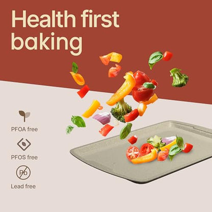 Bakken Swiss - Bakeware Set – 6 Piece – Stackable, Deluxe, Non-Stick Baking Pans for Professional and Home Cooking – Carbon Steel, White Stone Coating