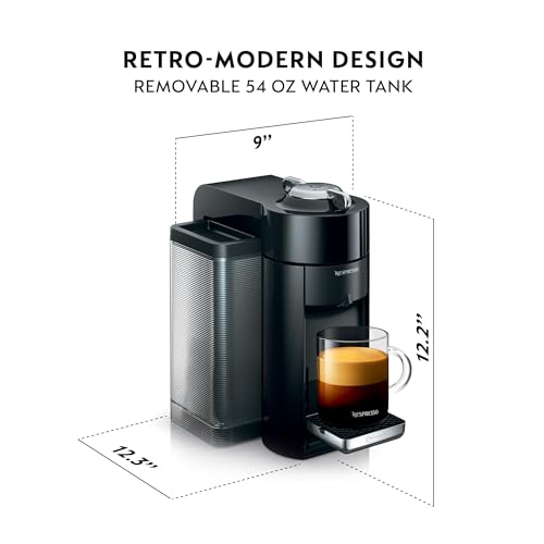Nespresso Vertuo Coffee and Espresso Machine by De'Longhi, Piano Black