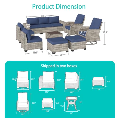 Outdoor Patio Furniture Set Pe Wicker Rattan Outdoor Conversation Sofa