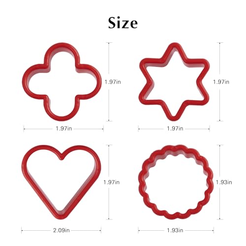 HiempTru Cookie Cutter Set 24 PCS, Heart Star Round Shapes Cookie Cutters Mold Plastic Homemade Mini Biscuit Cutters Sandwich Cutter for DIY, Kitchen, Baking, Birthday, Pancake Maker Supplies 2 Inch
