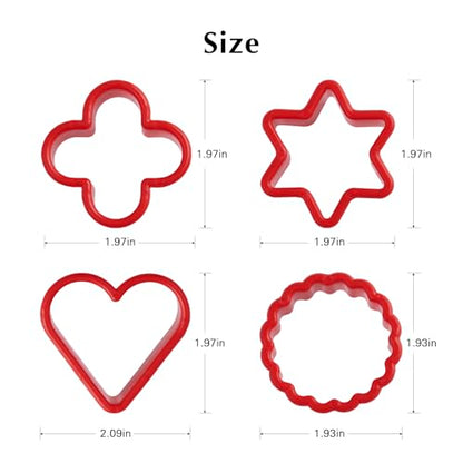 HiempTru Cookie Cutter Set 24 PCS, Heart Star Round Shapes Cookie Cutters Mold Plastic Homemade Mini Biscuit Cutters Sandwich Cutter for DIY, Kitchen, Baking, Birthday, Pancake Maker Supplies 2 Inch