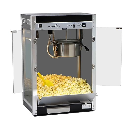 Paragon Contempo Pop 8 Ounce Popcorn Machine for Professional Concessionaires Requiring Commercial Quality High Output Popcorn Equipment, Black and Chrome