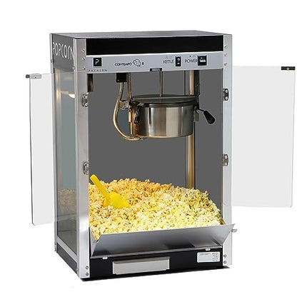 Paragon Contempo Pop 8 Ounce Popcorn Machine for Professional Concessionaires Requiring Commercial Quality High Output Popcorn Equipment, Black and Chrome