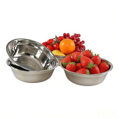 Parlynies Stainless Steel Mixing Bowls for Kitchen, 4 Pack 9.45" Metal Mixing Bowls Set, Nesting Bowls for Baking Serving Cooking Food Prep Storage