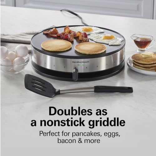 Hamilton Beach Electric Crepe Maker With 13” Ceramic Nonstick Griddle