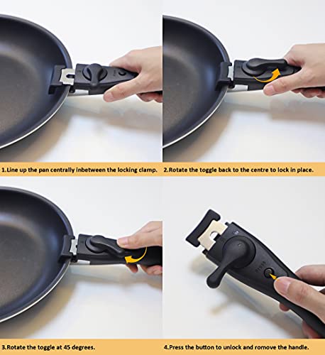 Xeeyaya 16 Pieces Kitchen Removable Handle Cookware Sets, Stackable Pots and Pans Set Nonstick for Induction Gas RVs Camping Space Saving