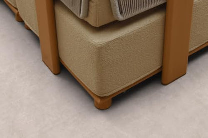 PURPLE LEAF Patio Furniture Set Modular L-Shaped 5 PCS Sofa, 2 Ottomans