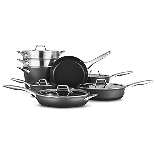 Calphalon Premier Hard-Anodized Nonstick Cookware Set, 8-Piece, Metal Utensil Safe, PFOA-Free