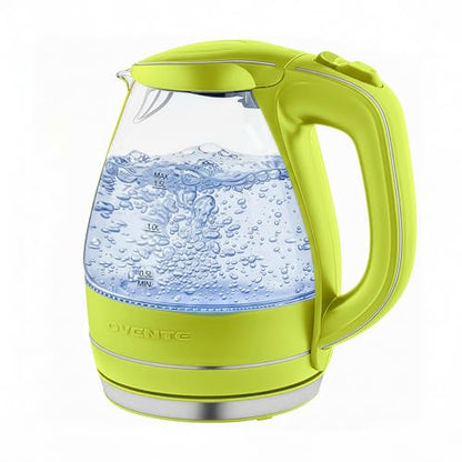 OVENTE 1.5L Glass Electric Kettle Water Boiler, Green KG83G