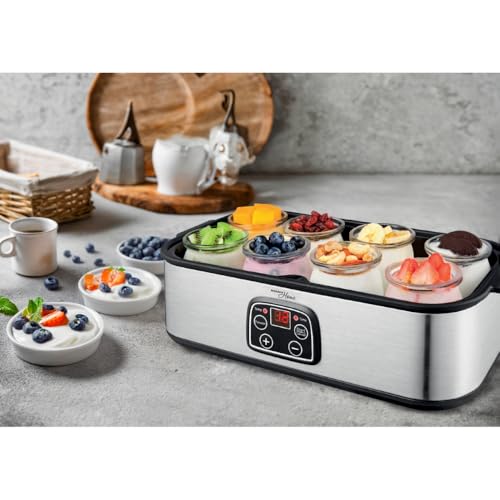 Culinary Chef Series MAGNAVOX HOME, Ultimate Probiotic Yogurt Maker with Adjustable Time & Temp Control - Make Trillions of Live Probiotics with 8 GLASS JARS - Greek Yogurt Maker