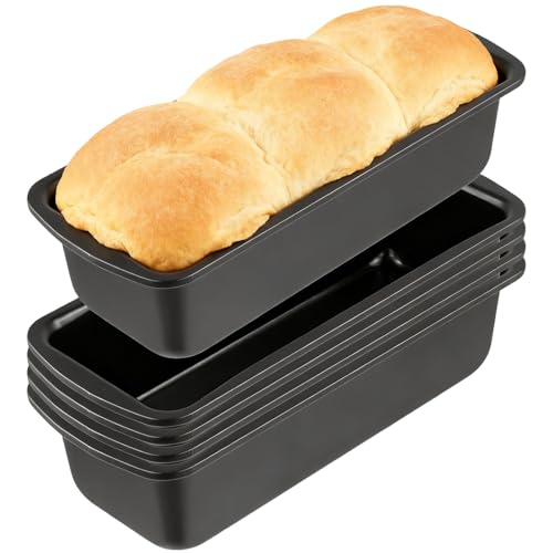 ZEONHAK Loaf Pan, 9x4 Inch Set of 5 Rectangular Baking Bread Loaf Pan with Easy Clean Non-Stick for Lasagna, Meatloaf Breads, Cake, Sandwich