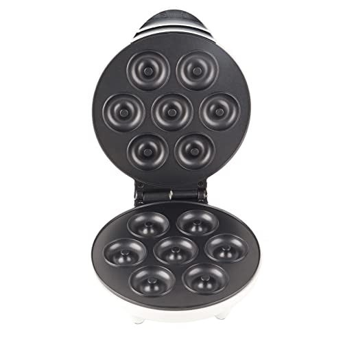 Fabater Maker Machine, Electric Non Stick Doughnut Maker, Toaster Donut Machine for Home Snacks Dessert with Non Slip Feet, Breakfast Maker, Baking Pan, Makes 7 Doughnuts