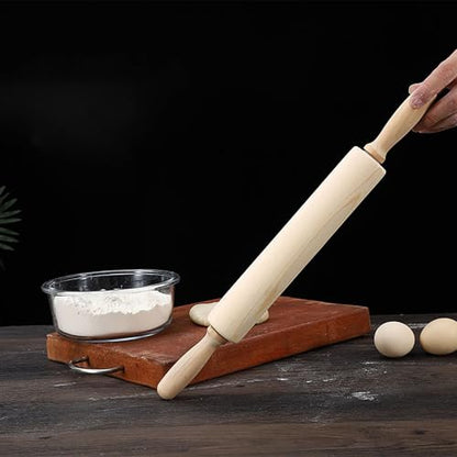 Rolling Pin, 13.8 Inch Wood for Kneading the Dough of Baking Bread, Pizza, Cookie, Noodles (L)