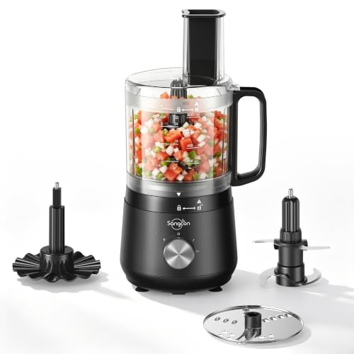 Sangcon 400W 4-Cup Mini Food Processor, Chop, Whip, Slice & Shred