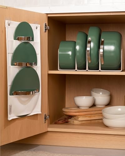 Caraway 24-Piece Nonstick Ceramic Cookware Set - Includes Fry Pans, Sauce, Sauté Pan, Dutch Oven, Petite Cooker, Stir Fry, Rondeau, Stock Pot, Lids & Storage Organizers - Navy