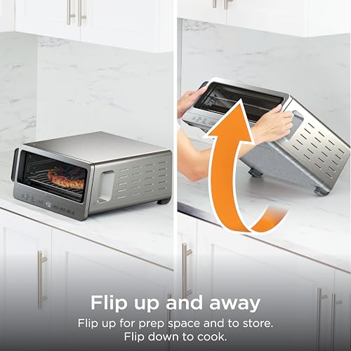 Ninja Air Fryer Toaster Oven Combo | 8-in-1 Functionality | Flip Up & Away for Storage Space | Air Fry Basket, Sheet Pan, Wire Rack & Removable Crumb Tray |1800 Watt | Stainless Steel | SP151