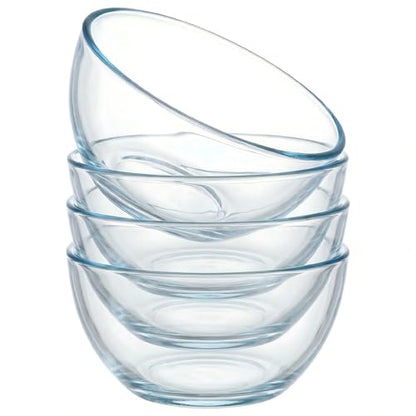 BECFISH Borosilicate Glass Bowls, Set of 4 (1.1 QT Each) - Heavy-Duty, Scratch Resistant & Lead-Free. Oven, Microwave, Dishwasher & Freezer Safe. Perfect for Meal Prep, Baking, Serving, Entertaining