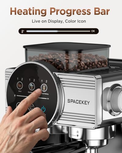 Espresso Coffee Machine with Grinder and Frother, Cold Brew, 20 Bar