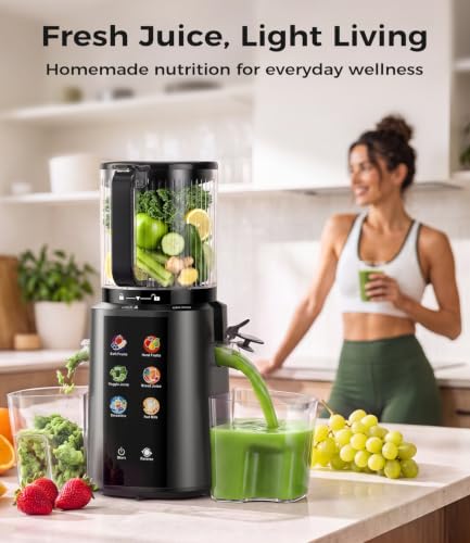ONELIVE Cold Press Juicer Machine, 6.5" Wide Chute, 3L, Easy to Clean