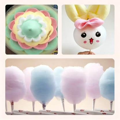 Mini Cotton Candy Maker Machine, Cotton Candy Machine with Paper Sticks & Sugar Scoop, Portable Candy Floss Maker for Birthday Party