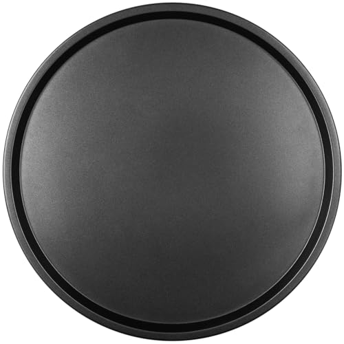 DecorRack 13 Inch Carbon Steel Pizza Pan, [Premium] Non-Stick Coating, Commercial Grade, Serving Tray, Heavy Duty Round Baking Tray for Oven Use (1 Pack)